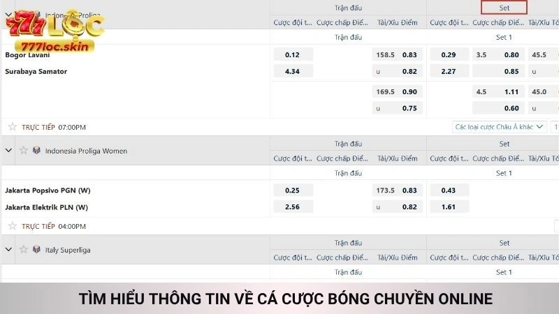Cá cược bóng chuyền 777loc - Bắt kèo mọi giải đấu lớn 2 Tìm hiểu thông tin về cá cược bóng chuyền online